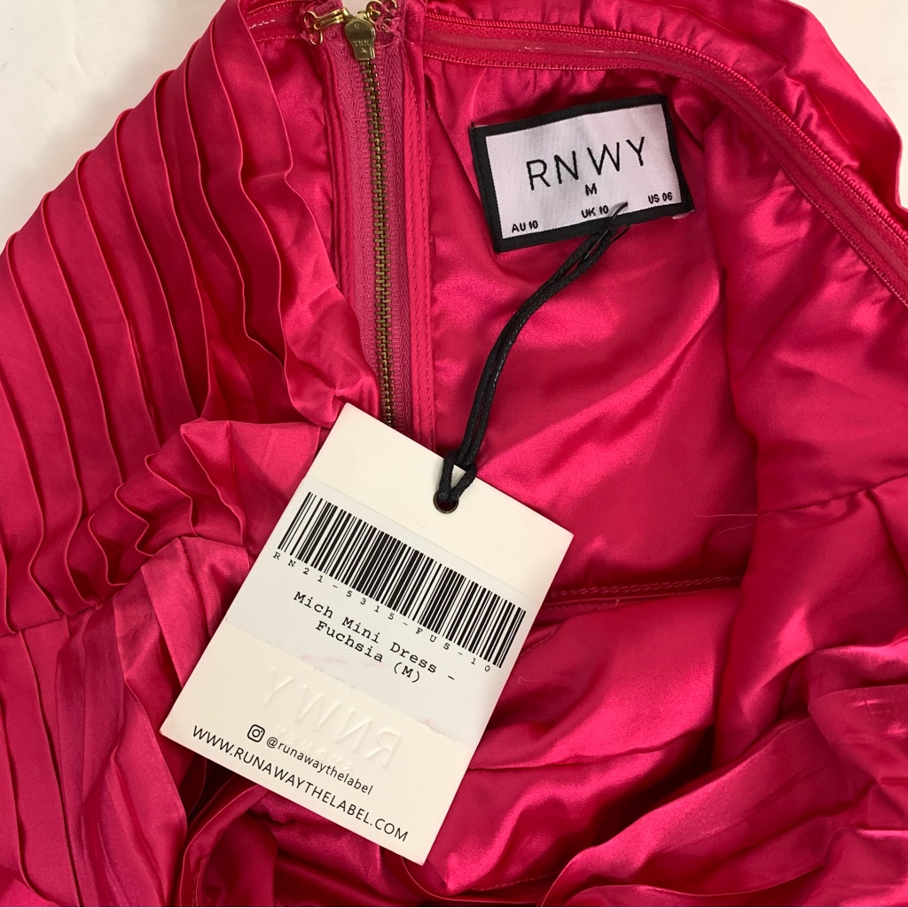 Nwt Rnwy Runway The Label Mich Mini Fuchsia Dress Size Medium Homecoming Formal — image 3 of 6